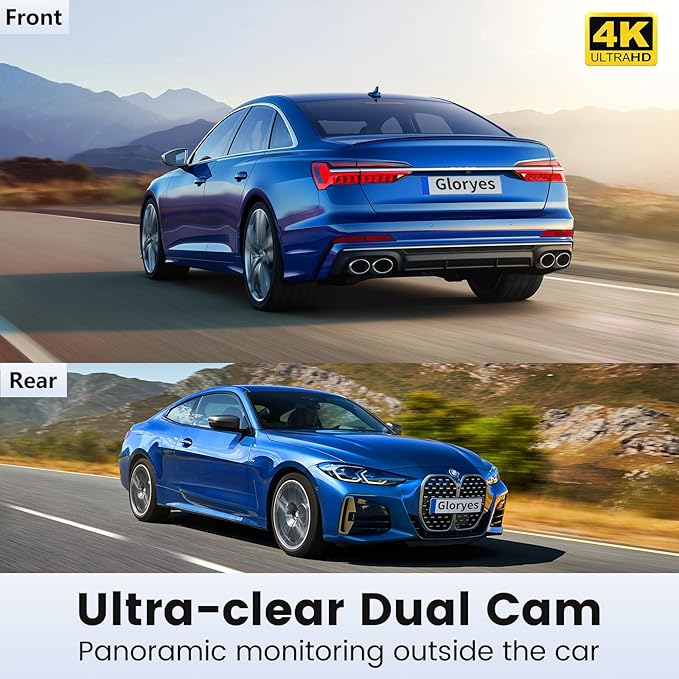 2025 4K Dash Cam Pro Car Camera - Dash Cam Front and Rear,4K/3840 True Dash Camera for Cars,Dash Cams 3.0'' IPS Screen,IR Night Vision,24H Parking,Loop Recording,Free 32G SD Card,Support 512GB