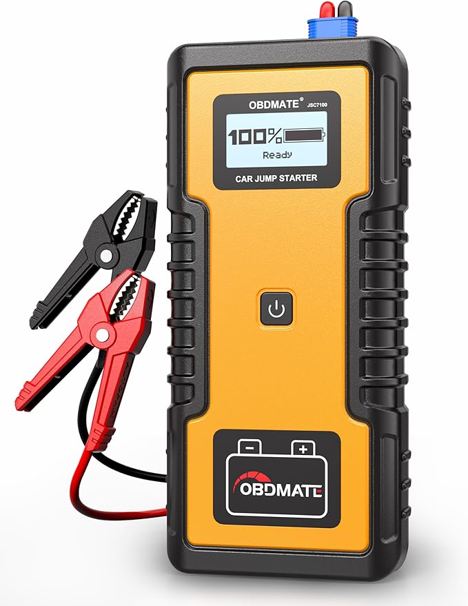 Car Jump Starter 1000A, Super Capacitor Jump Starter Non-Battery for 12V Gas Diesel Engines, 12V Portable Jump Starter for Car Battery, Yellow