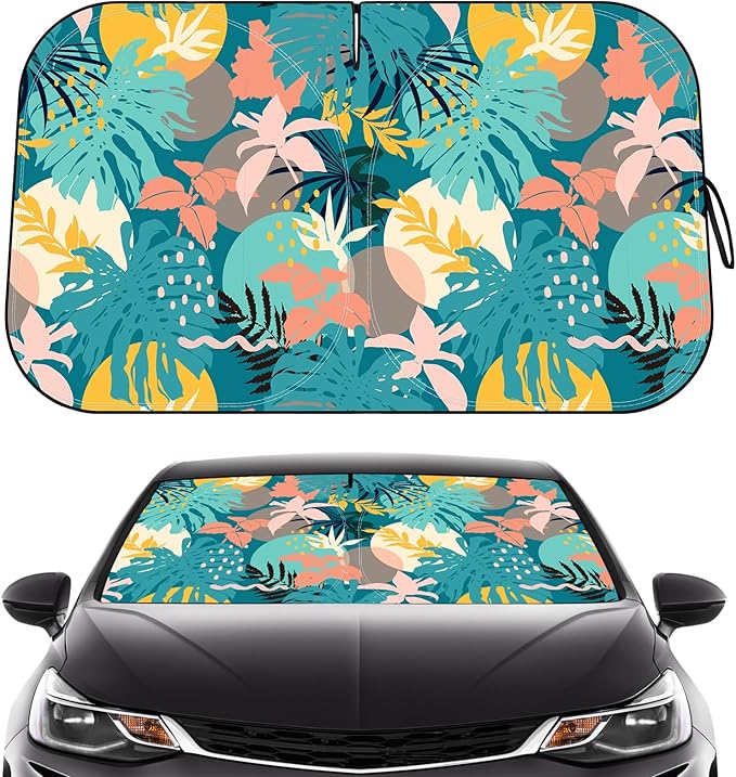 Windshield Sun Shade - Car Windshield Sun Shade for UV Protecion Heat Reduction 2026 Sun Visor for Car Interior (57"x31")