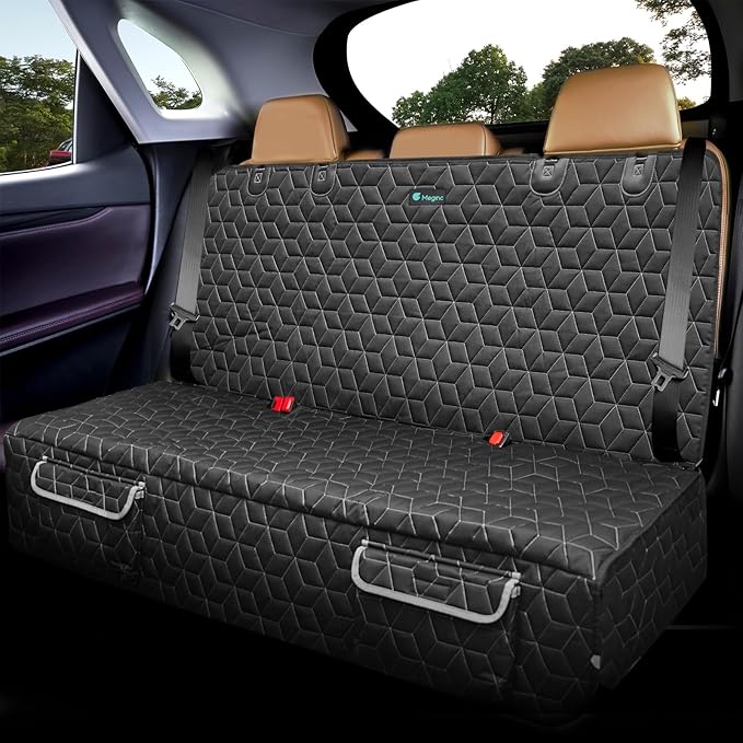 Meginc Bench Dog Car Seat Covers for SUV, Waterproof Dog Seat Cover for Back Sea, Dog Seat Cover Protector for Suvs,Cars,Trucks, Heavy Duty Non-Slip Split Bench, Pet & Kid Proof (52" W)