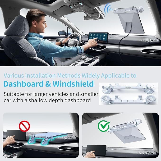 ANMONE Car Mount for Starlink Mini, Suction Cup Dash Mount for Starlink Mini, Dashboard & Windshield Ensures Stable Satellite Signal,for Starlink Car Holder Bracket for Most Vehicles