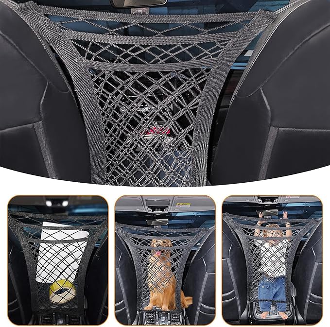 Dog Car Barrier for Toyota Corolla 1998-2018 2019 2020 2021 2022 2023 2024, Breathable Mesh Pet Divider Divider Back Seat Barrier Net Protector for Safe,B