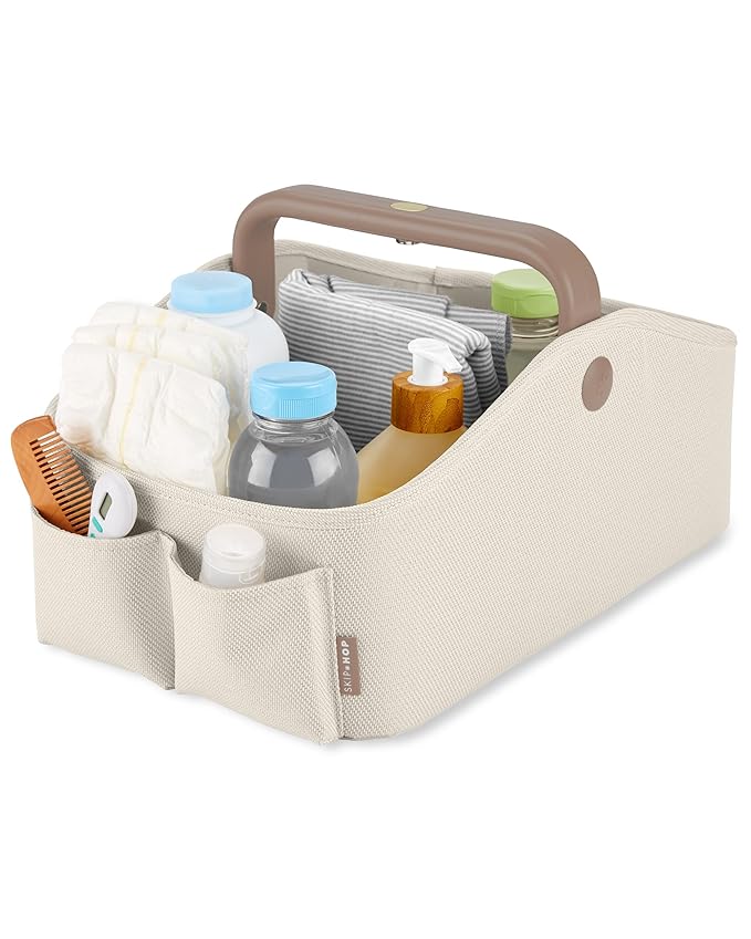 Skip Hop Diaper Caddy Organizer with Touch Sensor Night Light Nursery Style Oat
