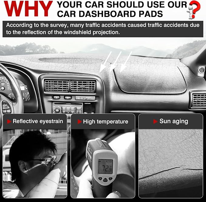Autorder Dashboard Cover Mat for Chevy Chevrolet Camaro 1997 1998 1999 2000 2001 2002 Accessories Dash Cover Upgrade Velvet Dash Mat Sunshade Glare UV Rays Protector