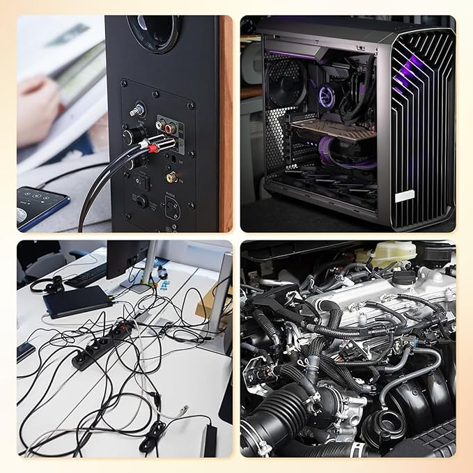 2:1Heat Shrink Braided Cable Sleeve,19.89FT 20mm（50/64″） Black Wire Wrap Sheath Protection Insulated Flame-Retardant Wire Wrapping Protector and Organizer.