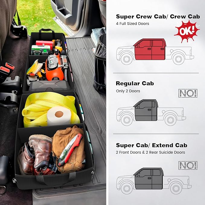 Truck Under Bench Seat Storage with Removable Divider for Ford F150, Chevy Silverado Under the Seat Organizer and Underseat Storage Accessories,2pc