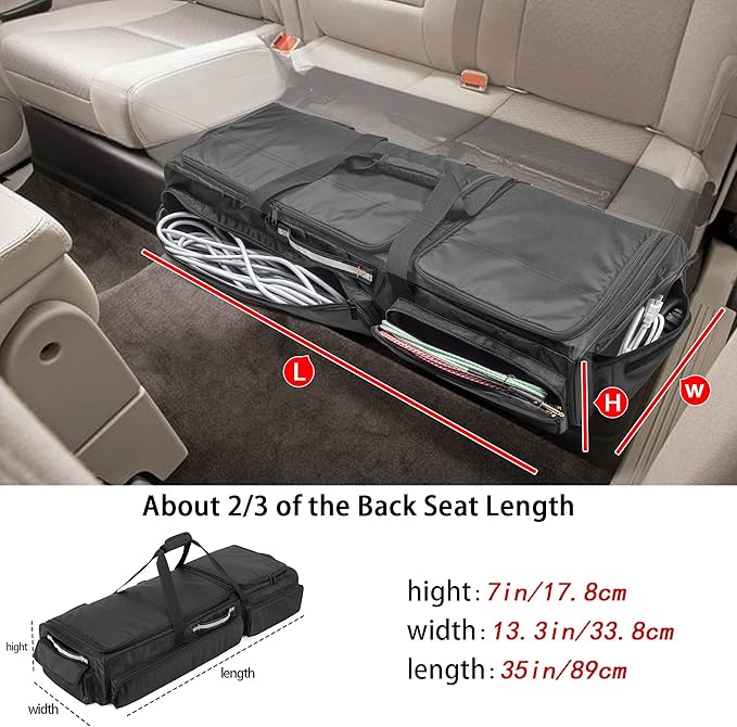 samdew Under Seat Storage Bag Fit for SuperCrew Cab & Crew Cab, Back Seat Double-Compartment Organizer for Truck, Practical Underseat Tool Box with Inner Dividers & Multiple Pockets (Patented Design)