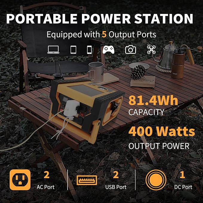 2000A Car Battery Jump Starter with Air Compressor 6-in-1 Jump Starter with Air Compressor 12V Jumper Box 400 Watt Inverter Power Station with AC/DC/USB Outlets (10L Gas/8L Diesel)
