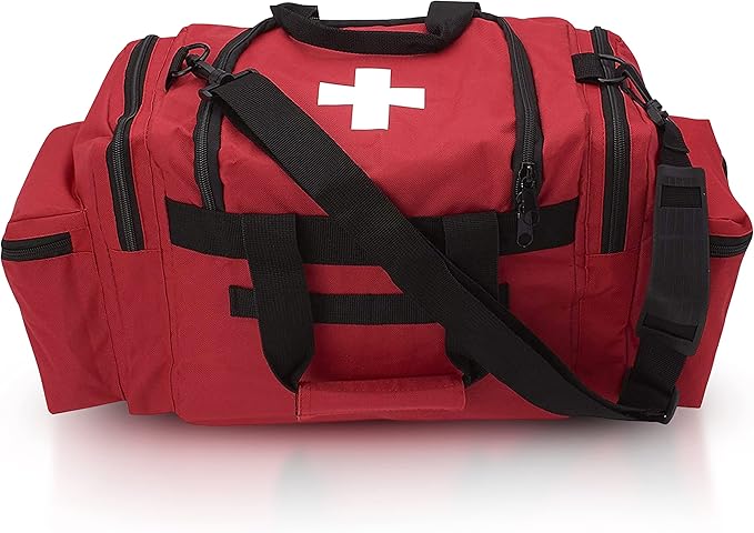 ASA TECHMED First Aid Responder EMS Emergency Medical Trauma Bag Deluxe, Red