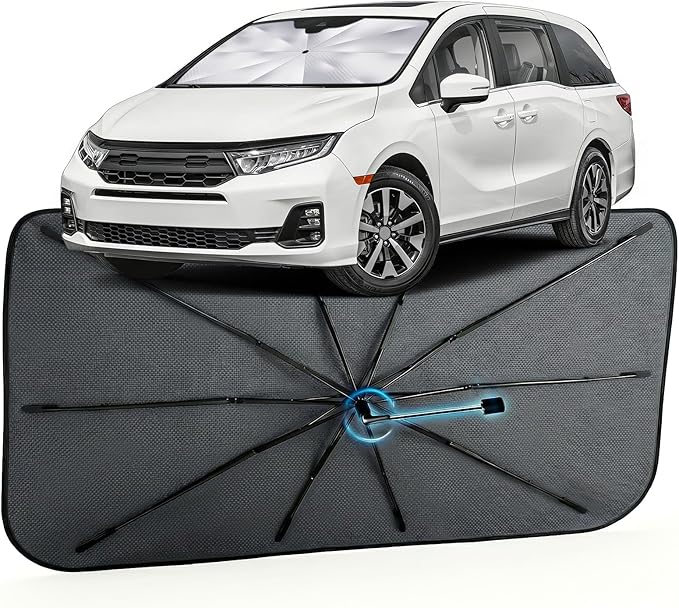 Car Windshield Sun Shade for Honda Odyssey 2018-2026 –[Reflective Coated Fabric] Sunshade Umbrella for Front Window, Car Shades Sun Visor Keep Car Cool and Protects Interior, 1:1 Exact Fit