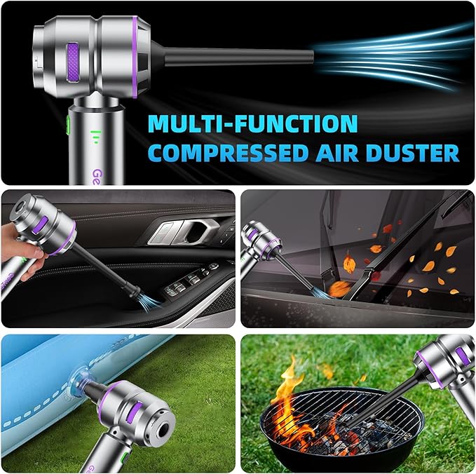 Car Vacuum Portable Cordless, 18000PA Portable Vacuum Cordless, High Power Air Duster with Brushless Motor, Type-C Charge, 3 in 1 Small Vacuum Cleaner Cordless for Car, Home, Office, Pet Hair