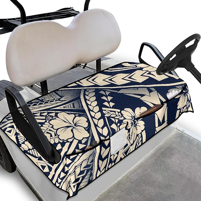 Universal Golf Cart Seat Cover with 4 Pockets Soft Golf Cart Seat Towel Blanket Fits 2-Seat Golf Carts