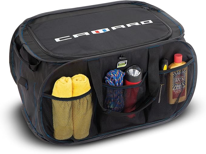 Smart Design Pop Up Trunk Organizer with Easy Carry Handles, Side Pockets, and Zipper Top - Collapsible Design - Holds 50 lbs