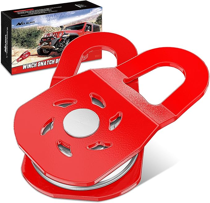 Nilight 10 Ton Winch Snatch Block Towing Pulley Blocks 22,000 LBS Capacity, Heavy Duty Off-Road Recovery Accessory for Synthetic Rope or Steel Cable, Universal Tackle Block for Truck, Tractor, ATV&UTV