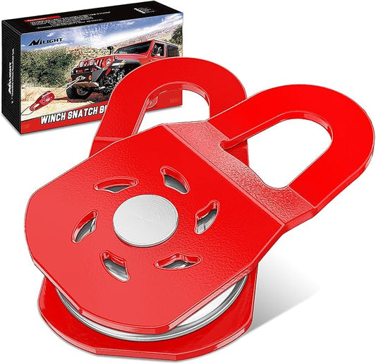 Nilight 10 Ton Winch Snatch Block Towing Pulley Blocks 22,000 LBS Capacity, Heavy Duty Off-Road Recovery Accessory for Synthetic Rope or Steel Cable, Universal Tackle Block for Truck, Tractor, ATV&UTV