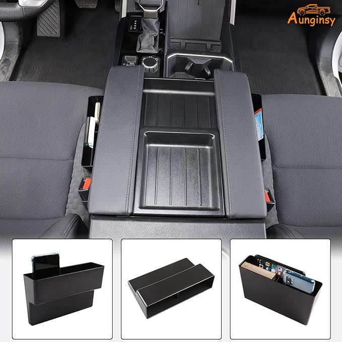 Aunginsy Car Seat Gap Filler Organizer Compatible with Toyota Tundra 2022-2025 2026, Car Front Seat Organizer Truck Side Seat Crevice Gap Filler Storage Box Between Seat & Console Insert Accessories
