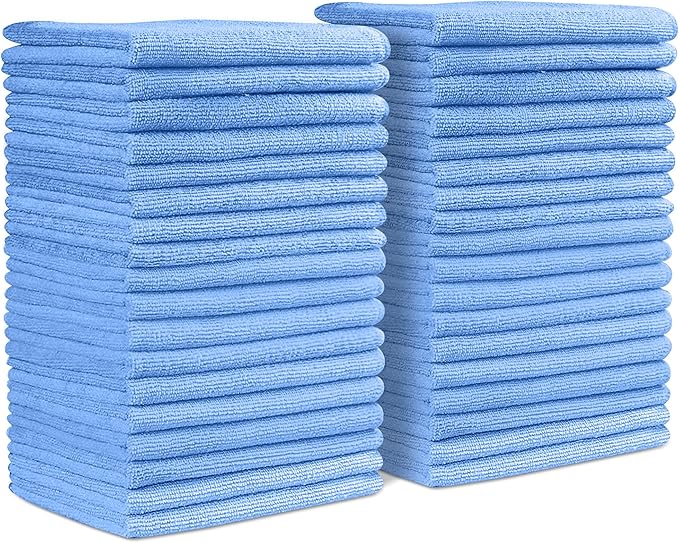 Microfiber Cleaning Cloths (Value Pack of 36) Size 16" x 16" Large, Highly Absorbent Cleaning Rags, Lint Free Towels, Reusable and Washable, Microfiber Towels for Cars