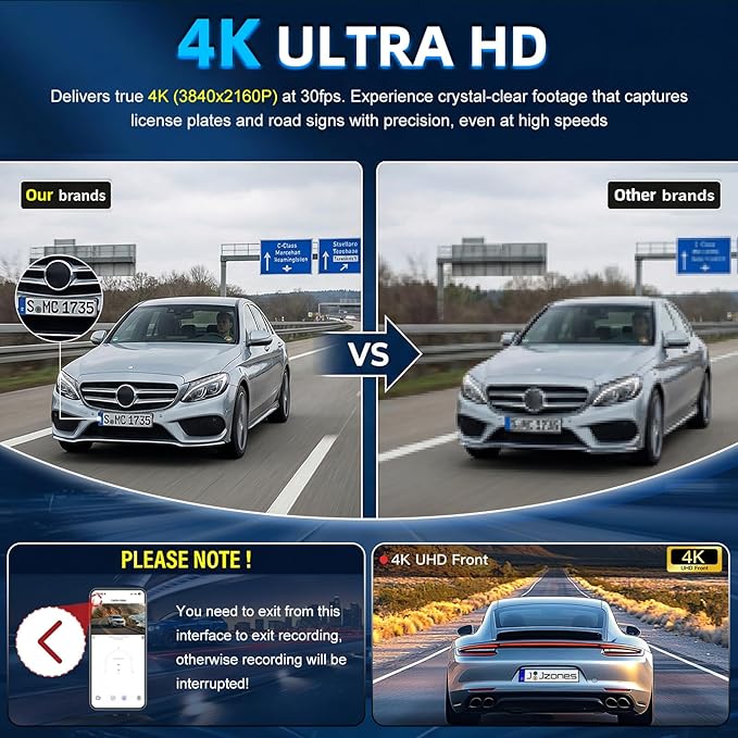 4K Dash Cam Dedicated for Mazda CX5 2019-2025 & CX9 2020-2024, Fit Mazda 2.5 S, OEM Style Hidden Car Recorder with 64GB Card, UHD 2160P, Sunroof Plug Power, UHD 2160P, Night Vision, WiFi, G-Sensor