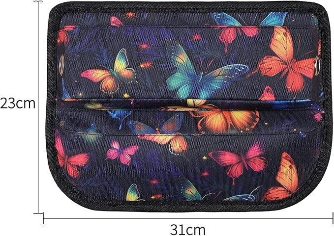Universal Fit Car Seat Gap Filler Organizer Front Seat Set Divider Crevice Pockets Storage Box Auto Interior,Prevent from falling through gaps,Holds Glasses Phone key (2, Butterfly pattern)