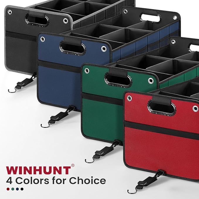 Car Trunk Organizer, Car Storage Organizer, Collapsible Multi Compartment for Car, Suv, Sedan, Truck, 100L, Extra Larger (Red, 100L)