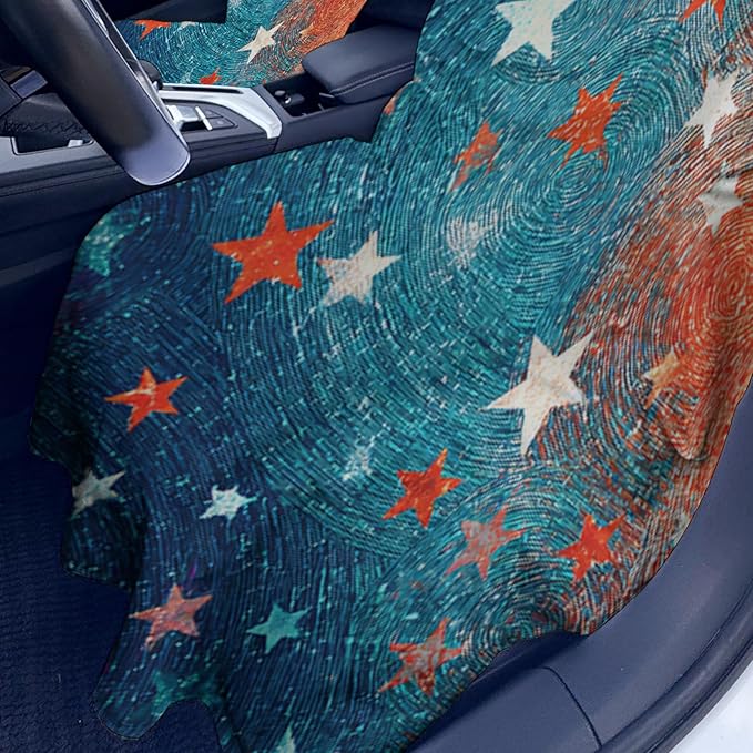 2 Pack Car Towel Seat Covers with Storage Bag, Multifunctional Towel for Gym Outdoor Sport, Picnic, Beach, Pet Dog Travel,Non-Slip Washable Car Seat Protector (Starry)