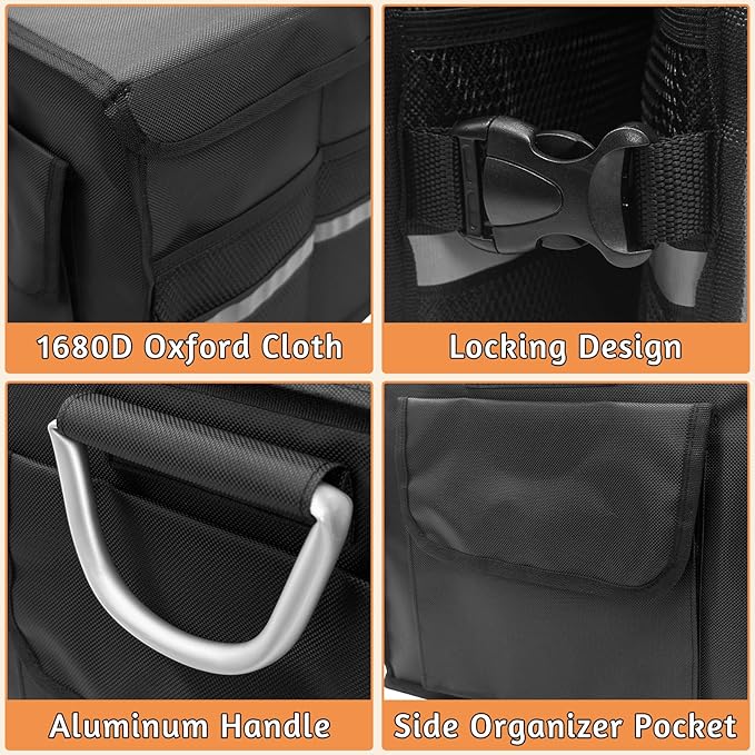 Fhiny Dog Backseat Extender with Storage, 23.2'' x 13.4'' Collapsible Back Seat Extender for Dogs Pet Front Seat Extend for Car Puppy Car Seat Gap Filler with Pockets for Small & Medium Dogs