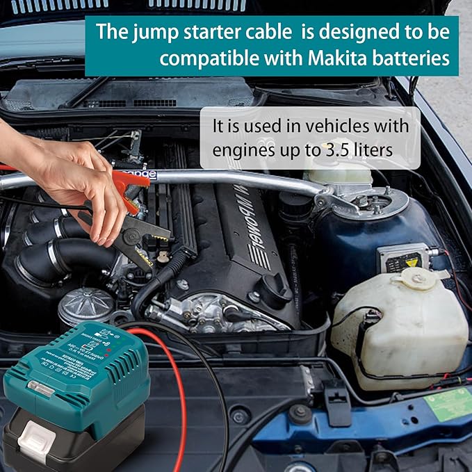 Car Jumper Starters Adapter for Makita 18V Battery, 11AWG Cable Convert to Jumper Starter Automotive Booster, Jump kit Cable for Car Battey (NO Battery)