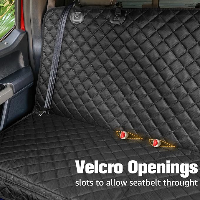 PETICON Dog Car Seat Covers for Truck Ford f150/Ram1500/Chevrolet Silverado 1500, Waterproof Pet Back Seat Cover for Trucks, Scratchproof Nonslip Durable Rear Seat Cover for Dogs
