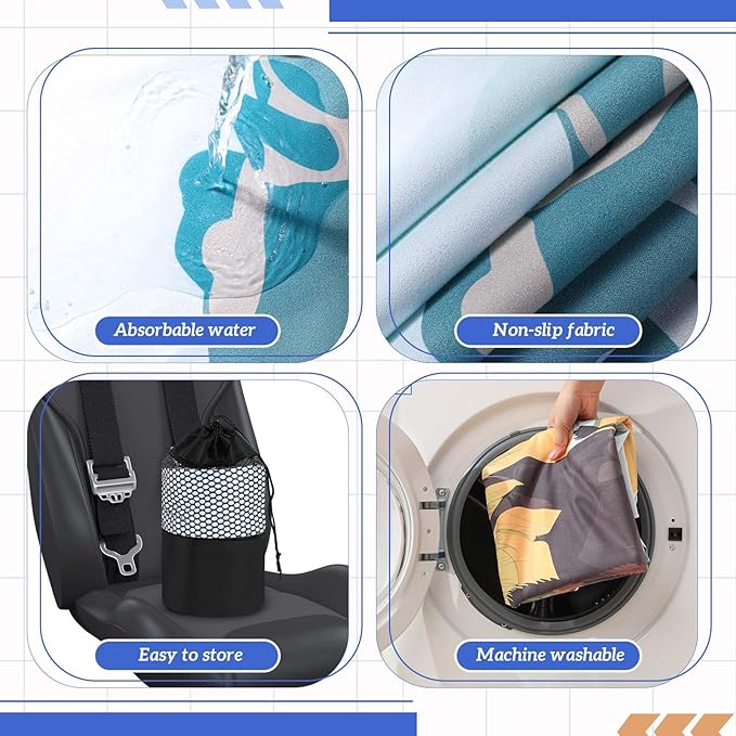 Hahafelt 1 Pack Car Seat Towel Covers with Storage Bag 63 x 32 Inch Athletic Running Towel Seat Sweat Washable Non Slip Cover Gift for Car Outdoor Sport Activities (Yellowstone)