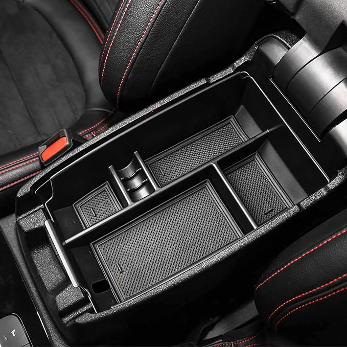 TACOBRO Center Console Organizer Tray Compatible with Ford Escape 2020-2024 2025 2026 and 2021-2024 2025 2026 Bronco Sport CX430 4-Door (Not for U725 2-Door) Secondary Storage Armrest Box - Black