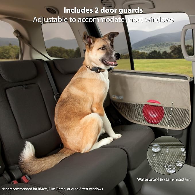 Kurgo Rover Car Door Guard - Interior Scratch Blocker - Paw Scratch Barrier - Waterproof Door Shield - Durable Rufftex Edging - Car Guard - Universal Fit for Most Cars - Charcoal Grey