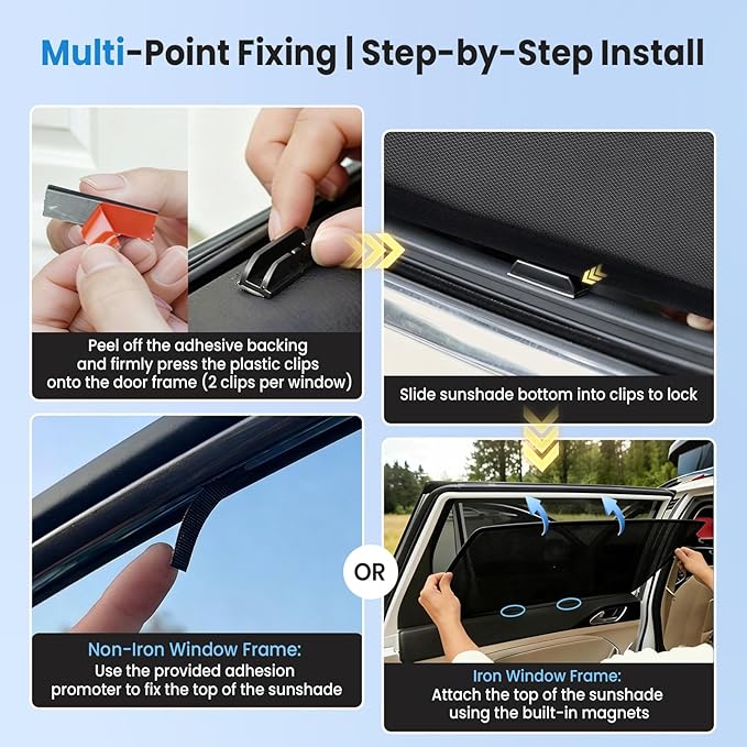 KUST Car Window Shades for 2023-2025 2026 Kia Sportage Accessories, Breathable Mesh Magnetic Window Covers, Rear Back Side Window Sun Shades UV Block Privacy Protection for Baby Camping Napping 2PCS
