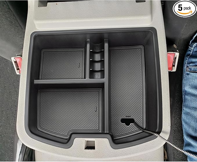 TOPINSTALL Center Console Organizer Compatible with 2007-2014 Chevy Silverado GMC Sierra Avalanche Tahoe Suburban Yukon Yukon XL Accessories, Truck Console Organizer Storage Full Size Tray