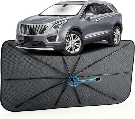 Car Windshield Sun Shade for Cadillac XT5 2017-2026 –[Reflective Coated Fabric] Sunshade Umbrella for Front Window, Car Shades Sun Visor Keep Car Cool and Protects Interior, 1:1 Exact Fit
