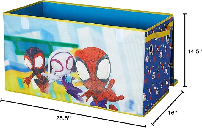 Marvel Spidey and His Amazing Friends Collapsible Toy Storage Trunk,Durable Organizer with Soft Lid, 28.5" x 14.5" x 16"