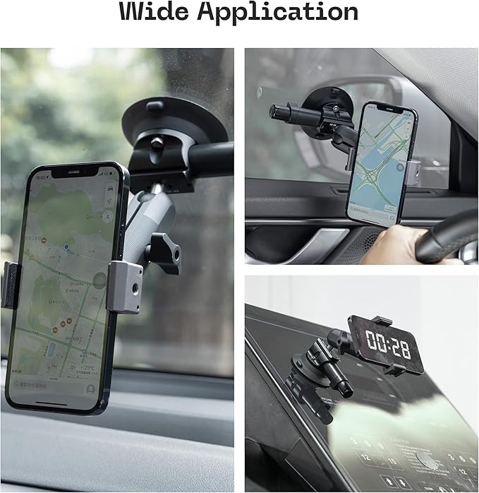 FANAUE Phone Holder Suction Cup Mount, Cell Phone Mount for Dashboard Windshield Vent Wall,Car Phone Holder for iPhone 17 Pro Max 16 15 14 13 12