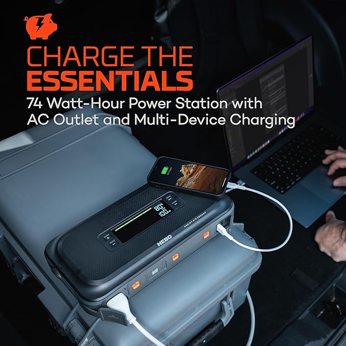 NEBO Assist Air 2500XP+ Jump Starter and Air Compressor | 4-in-1 2500 Amps Car Jump Starter, Air Compressor 150 PSI, Charger, and Floodlight, USB Compatible, Automotive, Emergency, Spark-Proof Safety