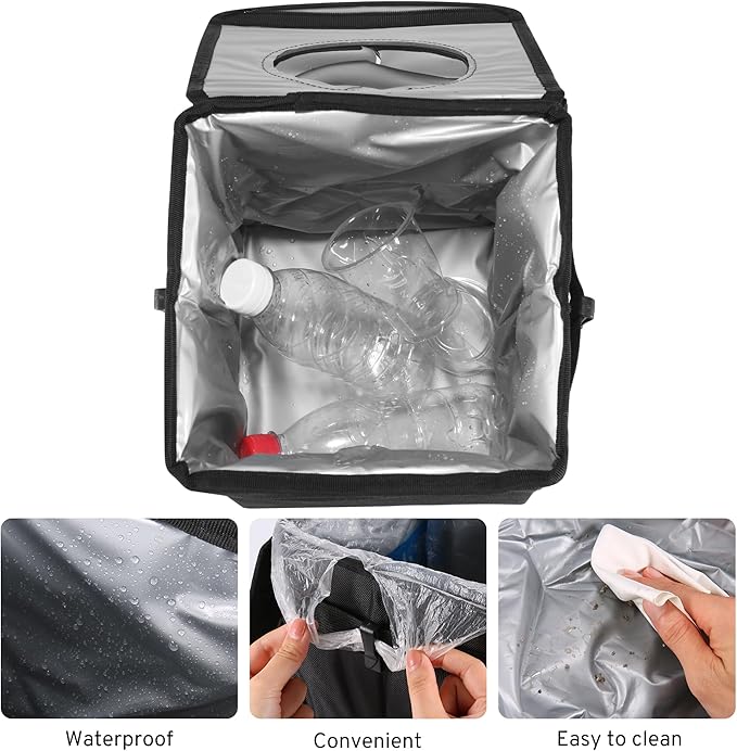 XHRING Car Trash Garbage Can for Jeep Wrangler JL JK Gladiator Renegade Cherokee Compass Grand Cherokee Wagoneer L Liberty Patriot Rubicon Sahara 4XE Sport S Mojave X JKU Accessories 2000-2025 2026