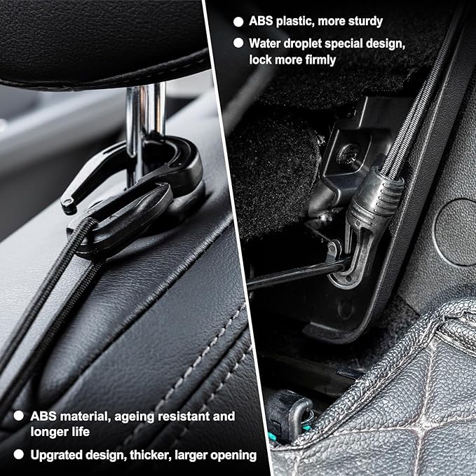3-Layer Car Mesh Organizer Between Front Seats, 11.8 x 10.6 Inch Car Net Kid Pet Dog Net Barrier with Elastic Storage Pockets for Purses, Tissues, Fits SUV and Van