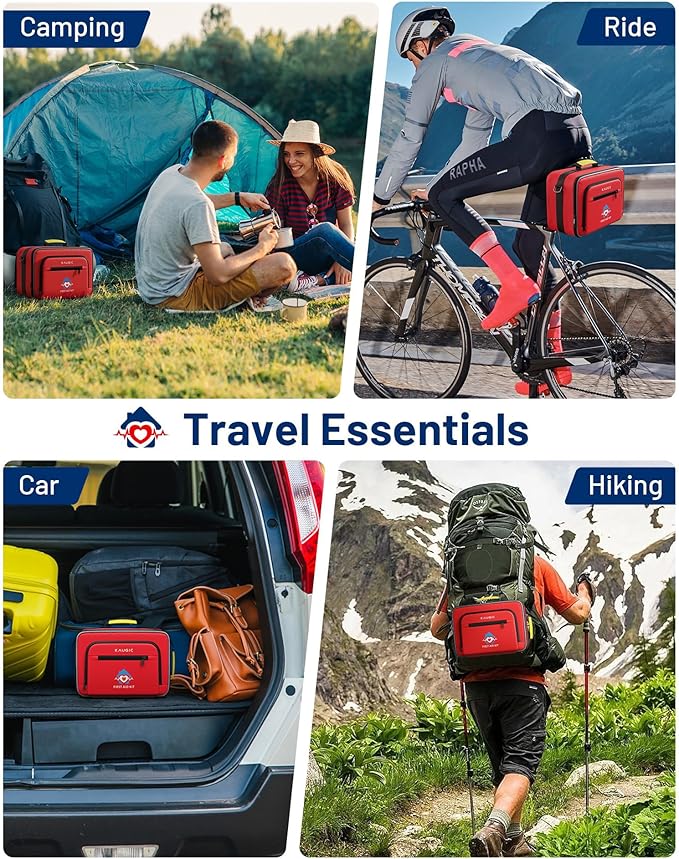 500 PCS First Aid Kit for Car Home Businesses, Well-Organized Emergency Kit, Survival Trauma First Aid Kits for Travel Camping Home College Dorm Essential Supplies
