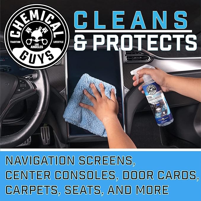 Chemical Guys Total Interior Cleaner and Protectant + Streak Free Glass & Window Cleaner, (Ammonia Free & Safe on Tinted Windows, Safe for Cars, Trucks, SUVs, Jeeps, RVs & More, (2-16 fl oz)