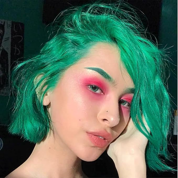 MAEPEOR 12 Colors Eyebrow Pomade Full-pigmented Long Lasting Waterproof Eyebrow Cream Gel Filling & Shaping Tinted Eyebrows Enhancers with Brush for Daily or Cosplay (10 Green)