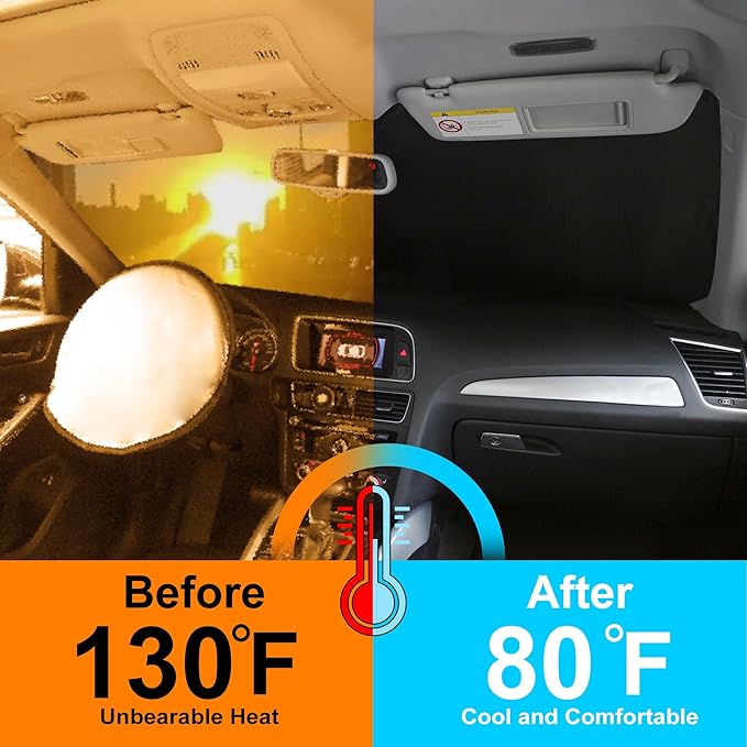 TINGLU Sun Shade for Toyota Grand Highlander 2024 2025 2026 Accessories Windshield Sun Shade Window Shade UV Rays Protection Sun Visor Cover with Steering Wheel Sunshade Storage Bag