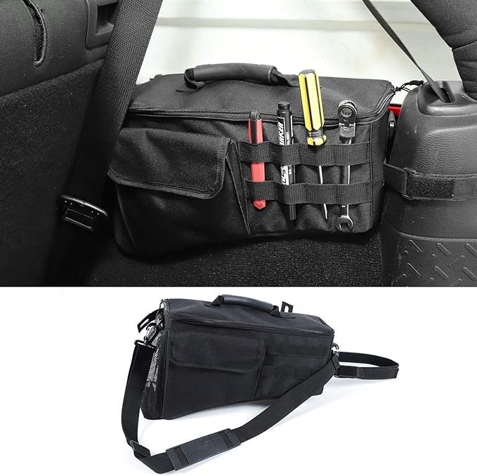 JeCar for JK Wheel Well Storage Bag Rear Trunk Organizer with Carrying Handle for 2007-2018 Jeep Wrangler JK & Unlimited 4 Door (Passenger Side)