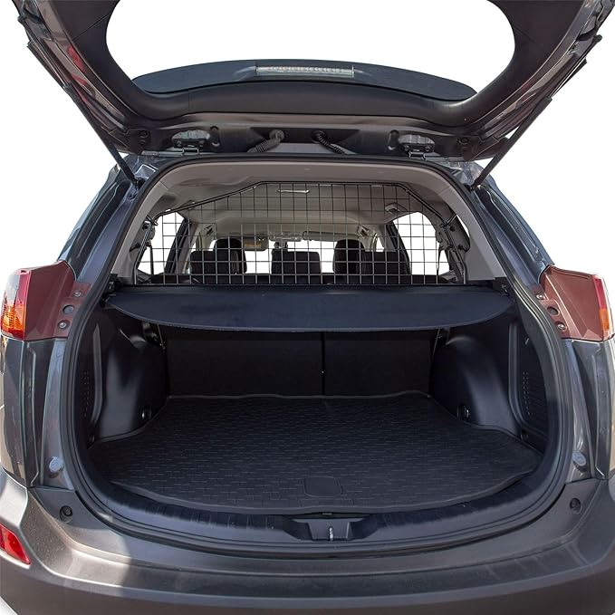 TRAVALL Compatible with Toyota RAV4 (2015-2018) Dog Car Barrier Guard Custom Fit Accessory Heavy Duty Steel Mesh Trunk Divider Safety Travel Premium Luggage Cargo Barrier Backseat Protection