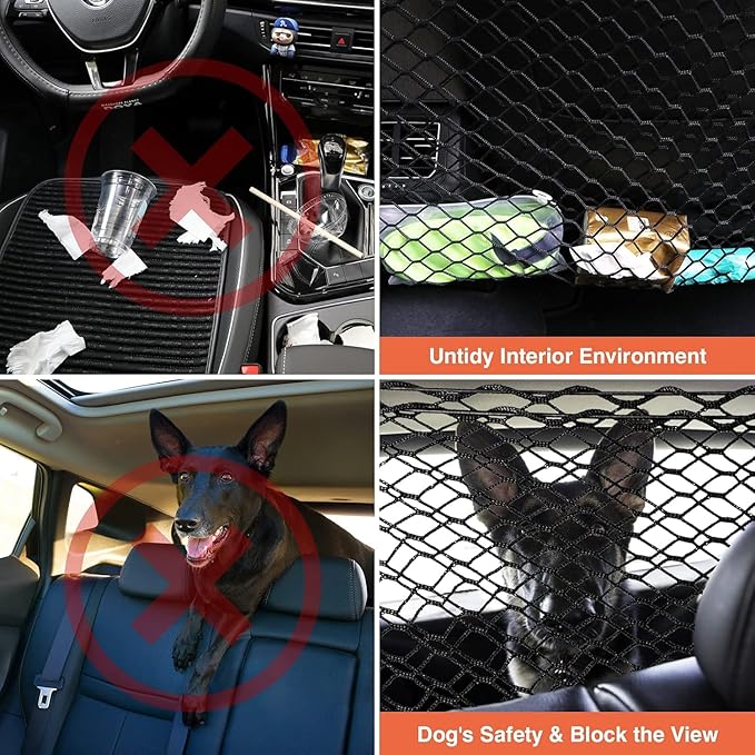 JITUIHOM Dog Car Net Barrier Pet for 2024 2025 Toyota Grand Highlander, Pet Barrier with Metal Hooks & Stretchable Mesh,Easy to Install Sturdy Mesh Makes Trips Easier.