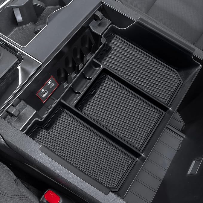 Center Console Organizer Tray Compatible with Toyota Tundra Accessories 2022 2023 2024 2025 2026 and 2023-2026 Sequoia Armrest Box Secondary Storage Tray Interior Accessories