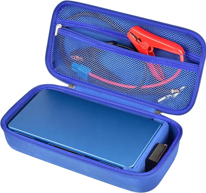 casmilee Case for Halo Bolt 58830/57720/ Air 58830/ ACDC Max 55500/ PaL 1000/ Air+ 1750/ Ultimate 2 Portable Emergency Power Kit, Holder for Car Jump Starter and Extra Accessory- Blue (Box Only)