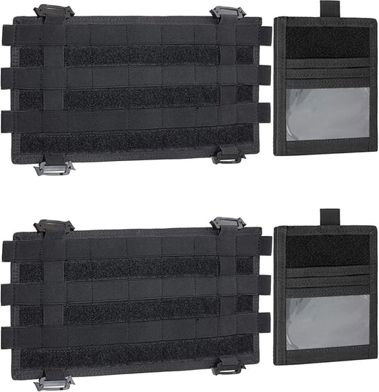 WYNEX Car Visor Organizer with Detachable Card Pouch | Auto Sun Visor Storage Molle Panel with Elastic Webbing Slots for Glasses & Tactical Gear | Fit Most Vehicle, SUVs & Trucks (2, Black (2-Pack))