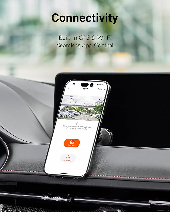 BlackVue SAFY9 2CH 64GB Dashcam - 4K+1080P Dash Cam Front and Rear, HDR Front, AI Night Vision, SD Card Included, Wi-Fi, GPS, 24-Hour Parking Guard, LCD Display
